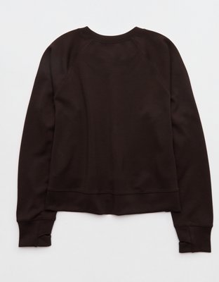 Женские толстовки Offline By Aerie ChillUp Crewneck, цвет: Глубокий земляной — фото 4