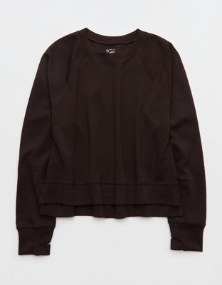 Женские толстовки Offline By Aerie ChillUp Crewneck, цвет: Глубокий земляной — фото 3