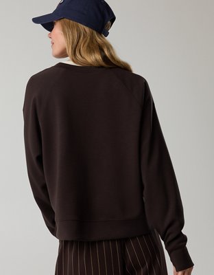 Женские толстовки Offline By Aerie ChillUp Crewneck, цвет: Глубокий земляной — фото 2