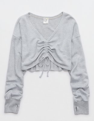 OFFLINE By Aerie Keep It 100 Terry Cinched Front Crewneck