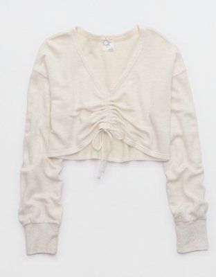 OFFLINE By Aerie Keep It 100 Terry Cinched Front Crewneck