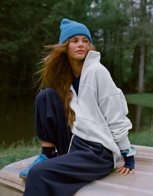 OFFLINE By Aerie Cloud Fleece Quarter Zip Sweatshirt