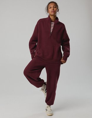 OFFLINE By Aerie Cloud Fleece Quarter Zip Sweatshirt