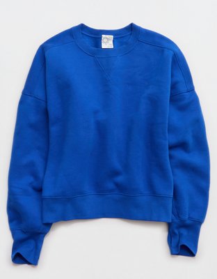 Женские толстовки Offline By Aerie Cloud Fleece Classic Crewneck, цвет: Кобальтовый — фото 3