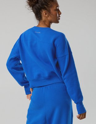 Женские толстовки Offline By Aerie Cloud Fleece Classic Crewneck, цвет: Кобальтовый — фото 2