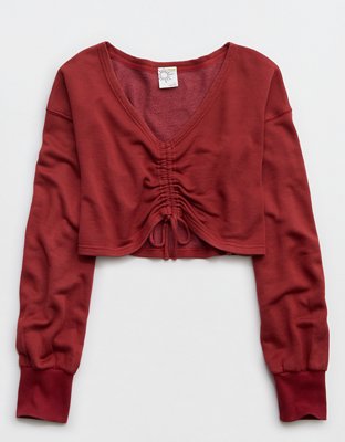 OFFLINE By Aerie Keep It 100 Terry Cinched Front Crewneck