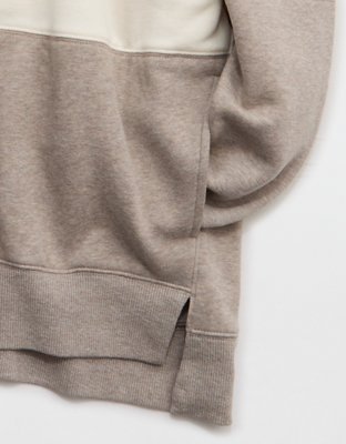 Женские толстовки Offline By Aerie Cloud Fleece Quarter Zip, цвет: Меланжевый серо-коричневый — фото 6