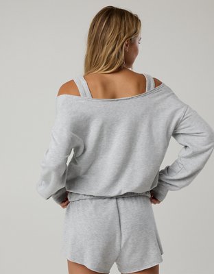 Женские толстовки Offline By Aerie OTT Layered, цвет: Средний меланжевый серый — фото 2