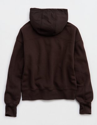 OFFLINE By Aerie Cloud Fleece Aqua Nylon Hoodie