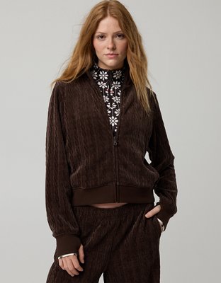 OFFLINE By Aerie Cable Lounge Full Zip