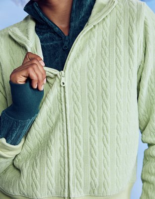 OFFLINE By Aerie Cable Lounge Full Zip