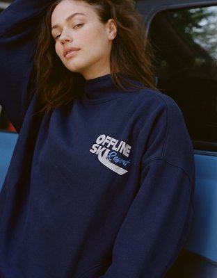 OFFLINE By Aerie Cloud Fleece Oversized Mockneck Sweatshirt