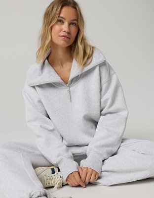 OFFLINE By Aerie Cloud Fleece Quarter Zip Sweatshirt