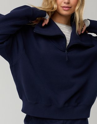 OFFLINE By Aerie Cloud Fleece Quarter Zip Sweatshirt