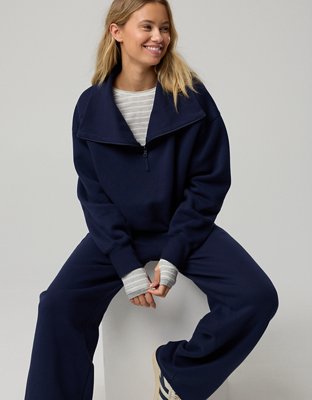 OFFLINE By Aerie Cloud Fleece Quarter Zip Sweatshirt