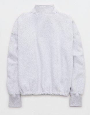Женские толстовки Offline By Aerie Cloud Fleece Seamed Full Zip, цвет: Светлый меланжевый серый — фото 4