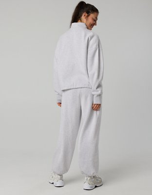 Женские толстовки Offline By Aerie Cloud Fleece Seamed Full Zip, цвет: Светлый меланжевый серый — фото 2