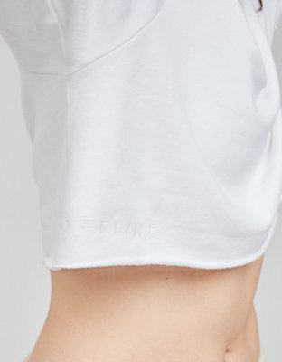 OFFLINE By Aerie OTT Fleece Short Sleeve Cropped Hoodie