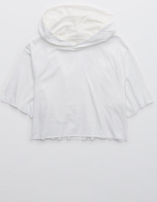 OFFLINE By Aerie OTT Fleece Short Sleeve Cropped Hoodie