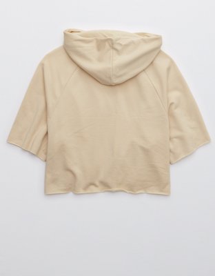 OFFLINE By Aerie OTT Fleece Short Sleeve Cropped Hoodie