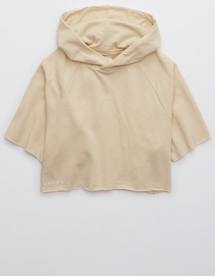 OFFLINE By Aerie OTT Fleece Short Sleeve Cropped Hoodie