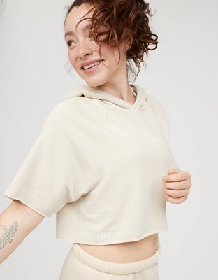 Short sleeve hotsell hoodie crop top