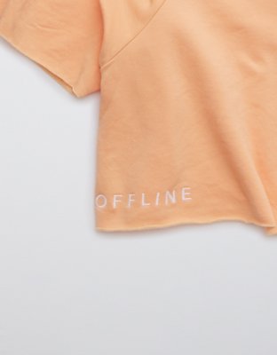 OFFLINE By Aerie OTT Fleece Short Sleeve Cropped Hoodie