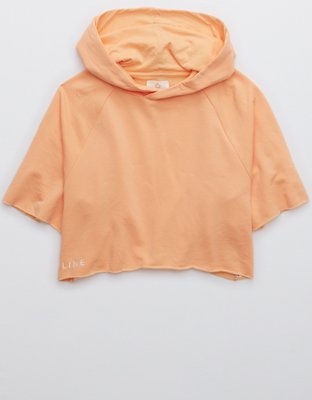 OFFLINE By Aerie OTT Fleece Short Sleeve Cropped Hoodie