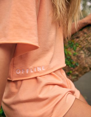 OFFLINE By Aerie OTT Fleece Short Sleeve Cropped Hoodie