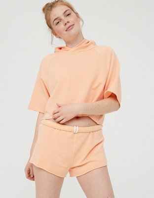 Женские худи Aerie OFFLINE By Aerie OTT Fleece Short Sleeve Cropped — фото 6