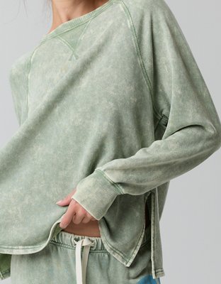 OFFLINE By Aerie Keep It 100 Terry Long Sleeve Crewneck