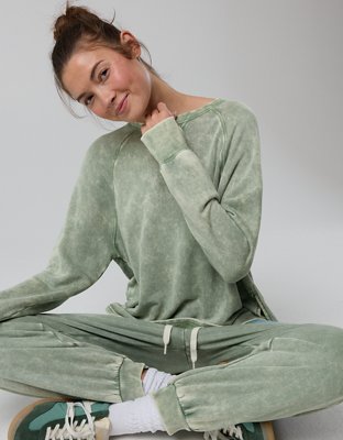 OFFLINE By Aerie Keep It 100 Terry Long Sleeve Crewneck