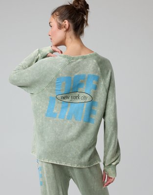 OFFLINE By Aerie Keep It 100 Terry Long Sleeve Crewneck