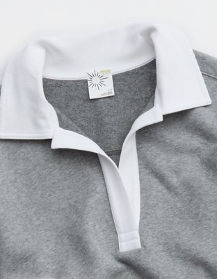 OFFLINE By Aerie Cloud Fleece Polo Sweatshirt