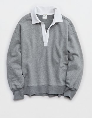 OFFLINE By Aerie Cloud Fleece Polo Sweatshirt
