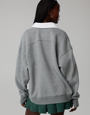 OFFLINE By Aerie Cloud Fleece Polo Sweatshirt