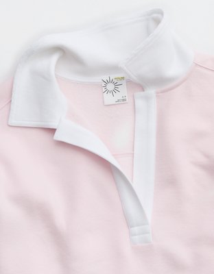 OFFLINE By Aerie Cloud Fleece Polo Sweatshirt