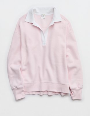 OFFLINE By Aerie Cloud Fleece Polo Sweatshirt