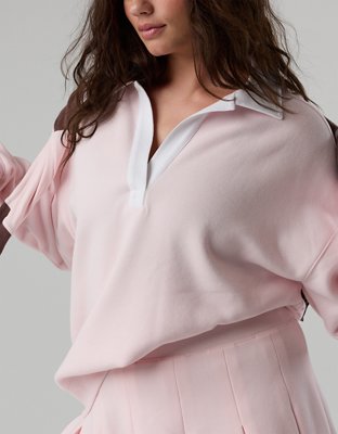 OFFLINE By Aerie Cloud Fleece Polo Sweatshirt