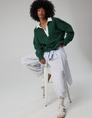 OFFLINE By Aerie Cloud Fleece Polo Sweatshirt