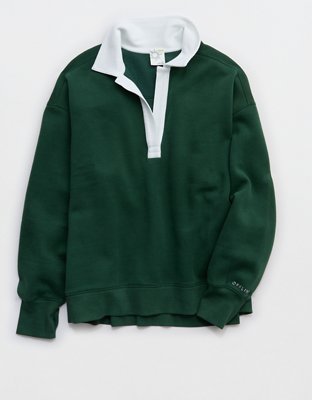 OFFLINE By Aerie Cloud Fleece Polo Sweatshirt