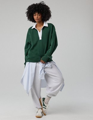 OFFLINE By Aerie Cloud Fleece Polo Sweatshirt