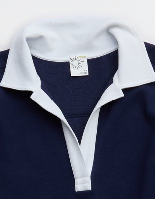 OFFLINE By Aerie Cloud Fleece Polo Sweatshirt