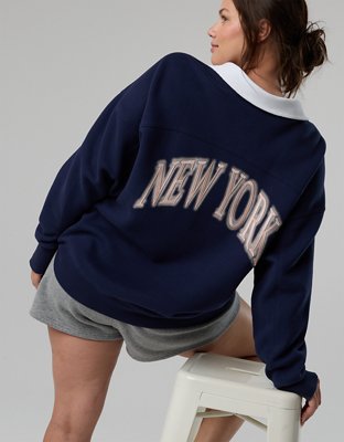 OFFLINE By Aerie Cloud Fleece Polo Sweatshirt