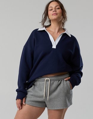 OFFLINE By Aerie Cloud Fleece Polo Sweatshirt