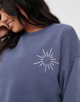 OFFLINE By Aerie ThrowBack Fleece Crew Neck Sweatshirt