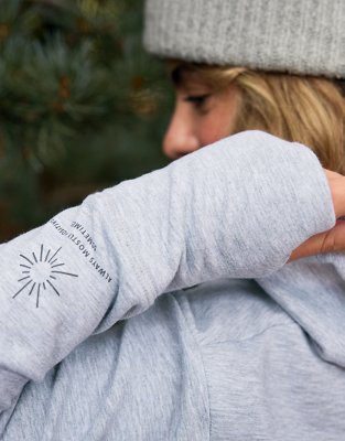 OFFLINE By Aerie OTT Fleece Raw Cut Hoodie