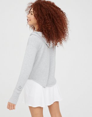 OFFLINE By Aerie OTT Fleece Raw Cut Hoodie