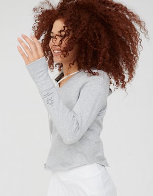 OFFLINE By Aerie OTT Fleece Raw Cut Hoodie