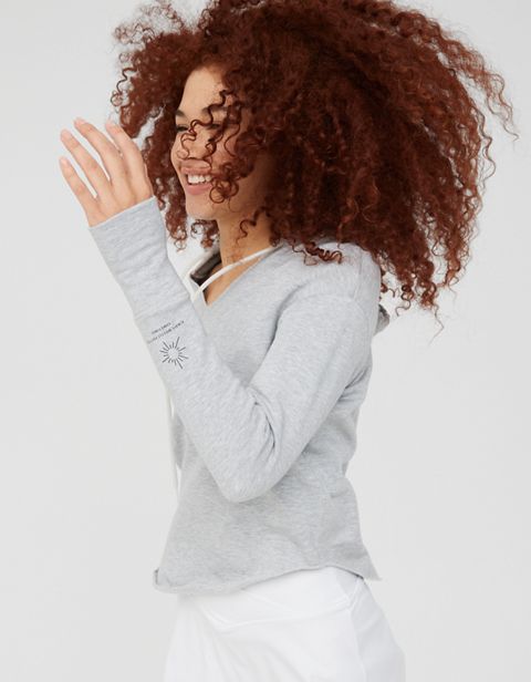 Женские худи Aerie OFFLINE By Aerie OTT Fleece Raw Cut